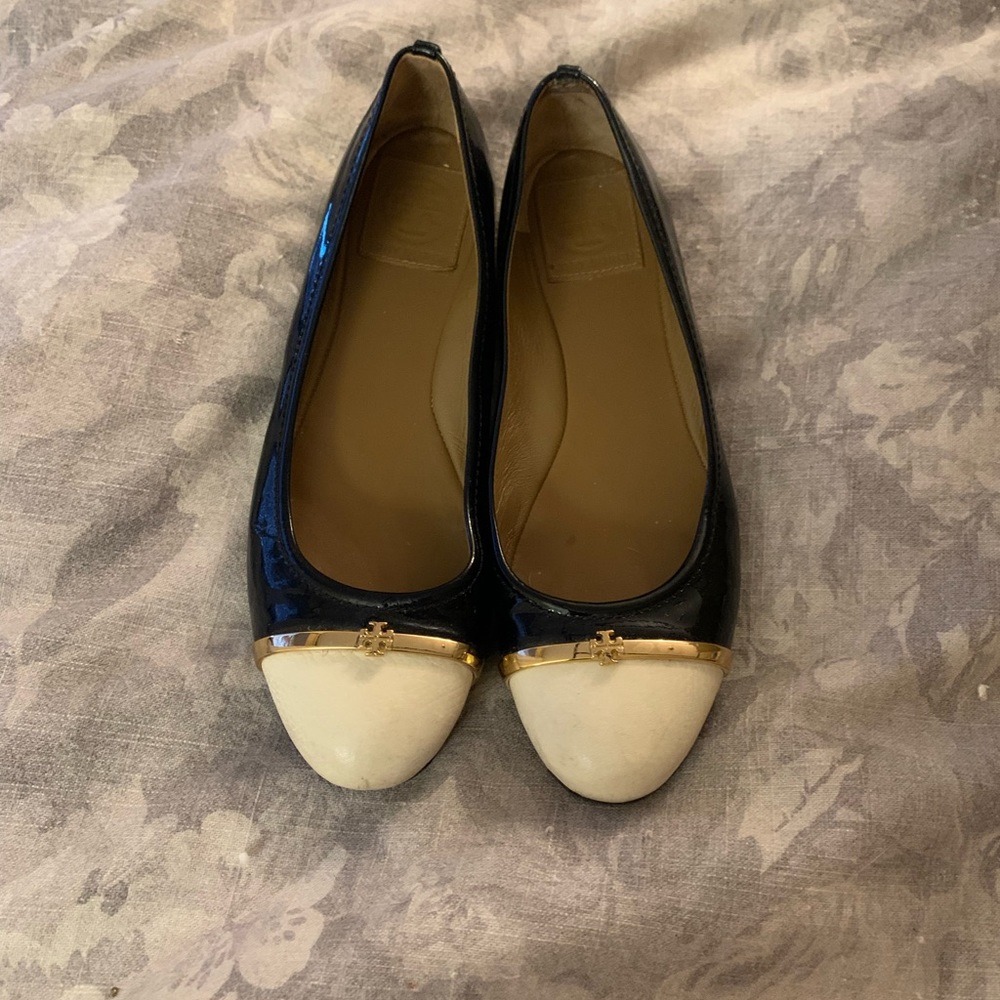 Tory Burch Flats Black & Cream